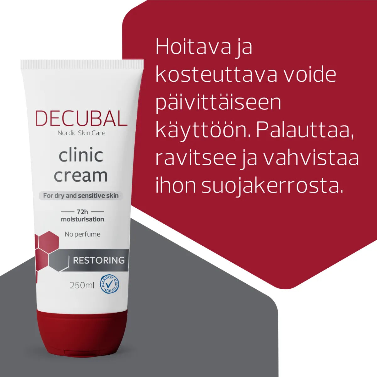 DECUBAL Original Clinic Cream emulsiovoide 250 g hoitava ja kosteuttava voide