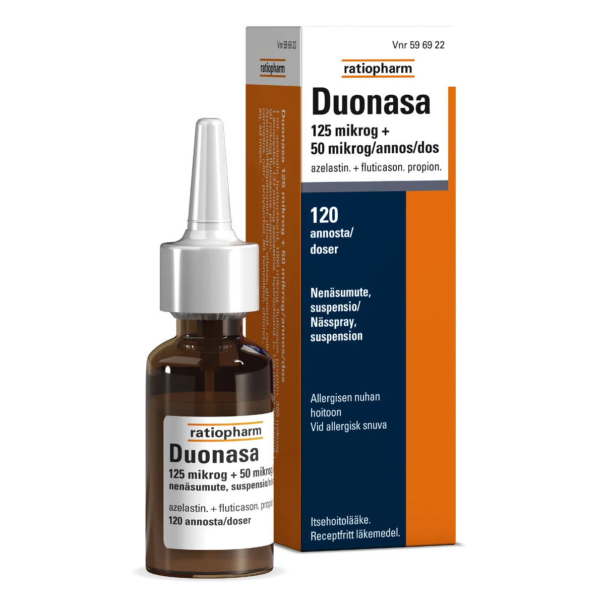 DUONASA nenäsumute, suspensio 125/50 mikrog/annos 120 annosta