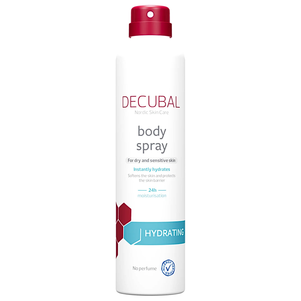 Decubal Hydrating Body Spray vartalovoide 200 ml kätevässä suihkemuodossa kosteuttaa välittömästi, hajusteeton