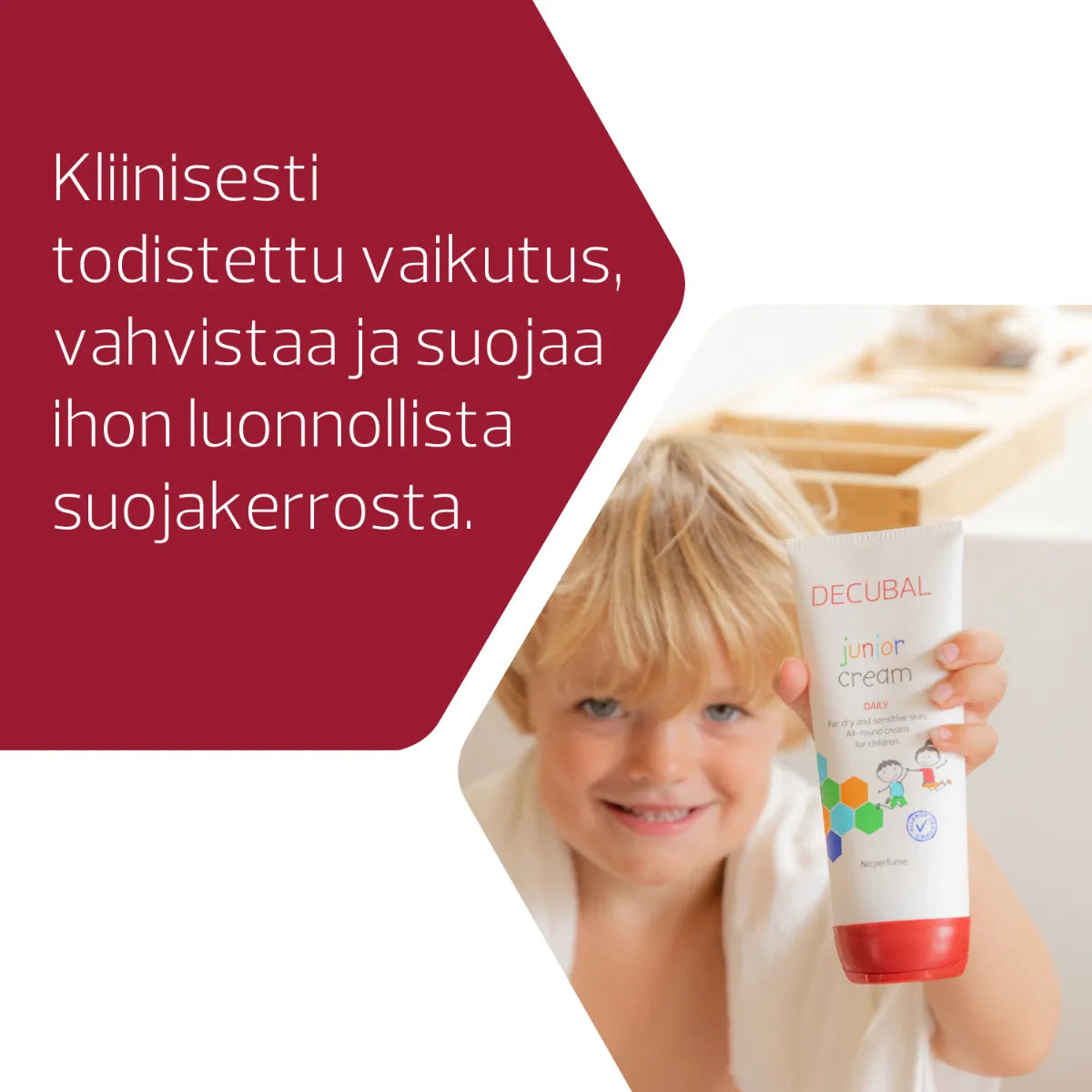DECUBAL Junior Cream perusvoide lapsille 200 ml vahvistaa ja suojaa ihon luonnollista suojakerrosta