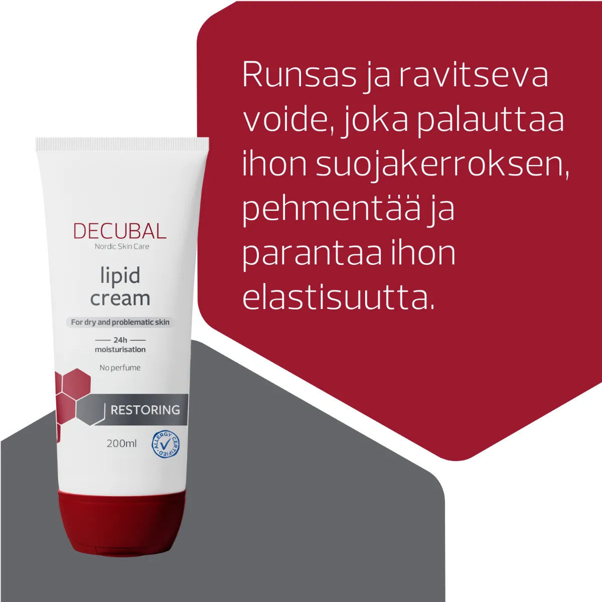 DECUBAL Lipid Cream ravitseva voide 200 ml runsas ja erittäin ravitseva koostumus