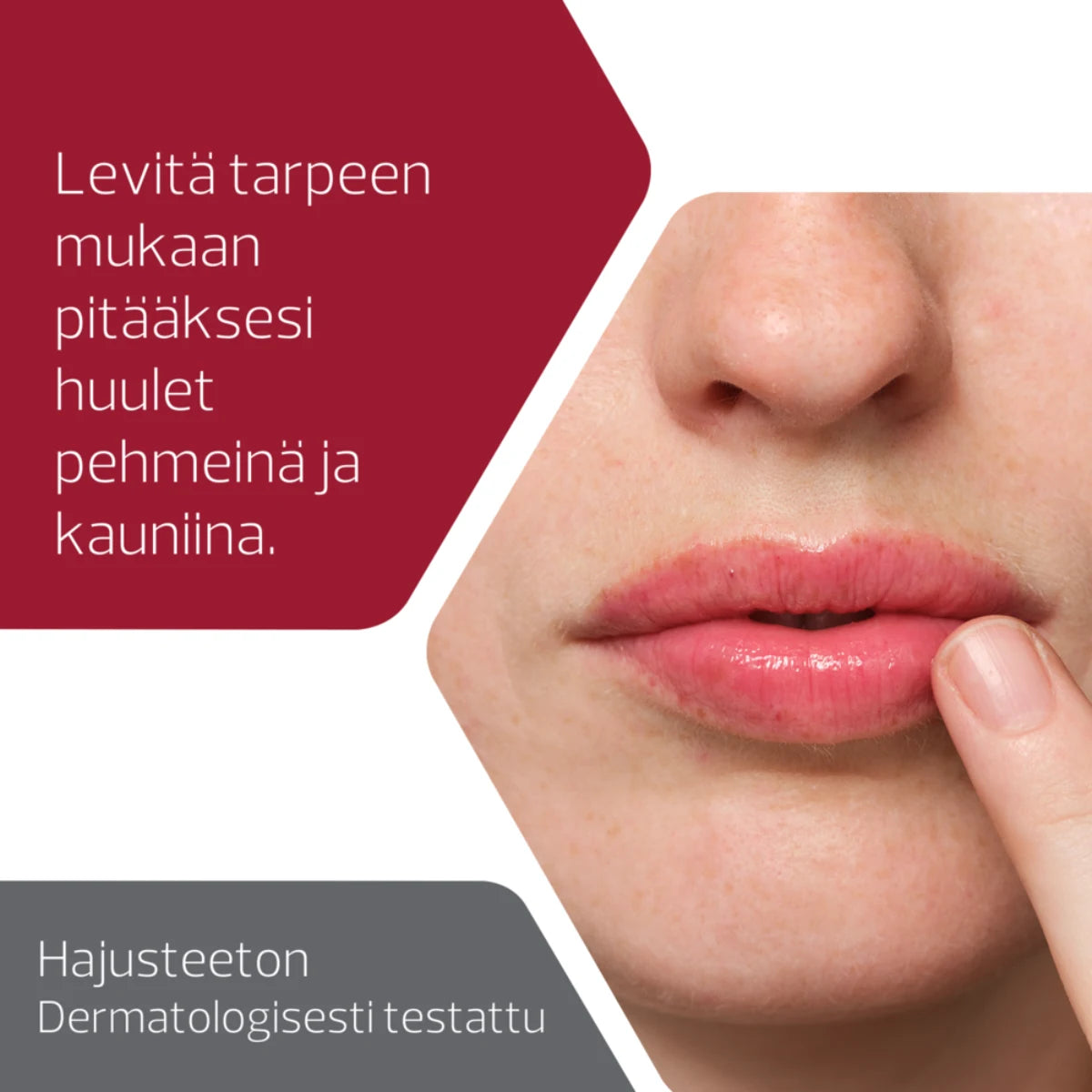 Decubal Restoring Tinted Lip Balm hajusteeton huulivoide pitää huulet pehmeinä