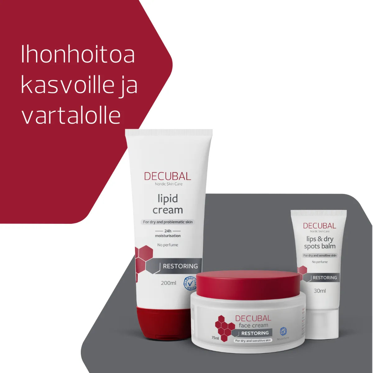 DECUBAL ihonhoitoa kasvoille ja vartalolle