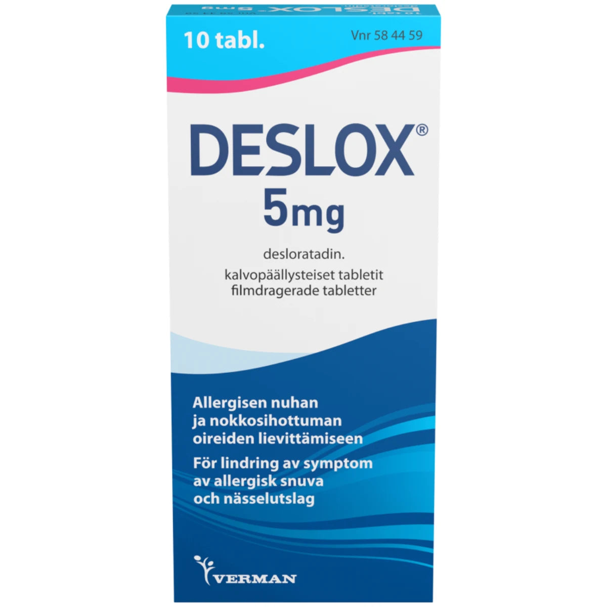DESLOX 5 mg tabletti, kalvopäällysteinen 10 kpl allergisen nuhan oireisiin