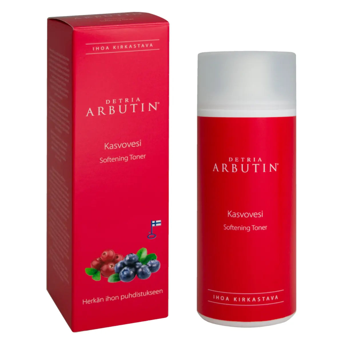 DETRIA ARBUTIN Kasvovesi 150 ml pehmentävä ja tehokkaasti kosteuttava hoitovesi kasvoille