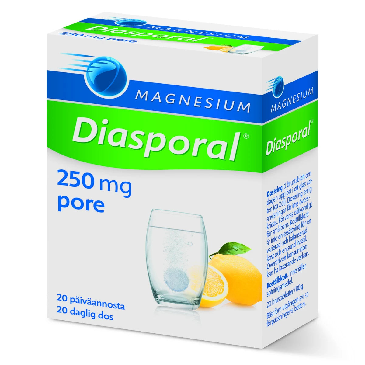 DIASPORAL Magnesium 250 mg poretabletti 20 kpl