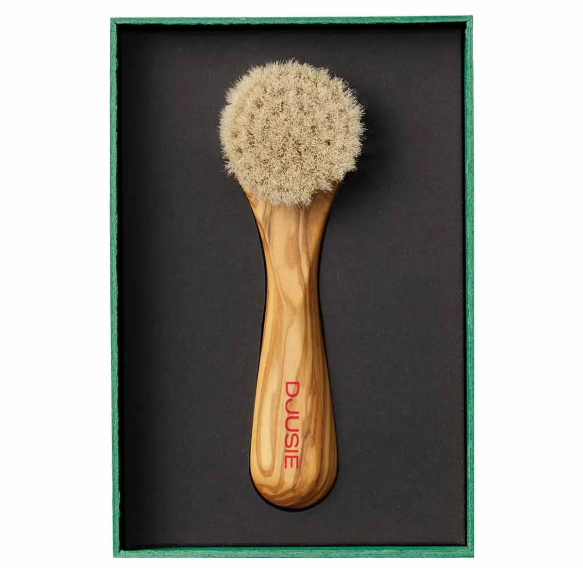 Djusie Face Brush kasvoharja 1 kpl oliivipuuta ja pehmeää vuohenkarvaa