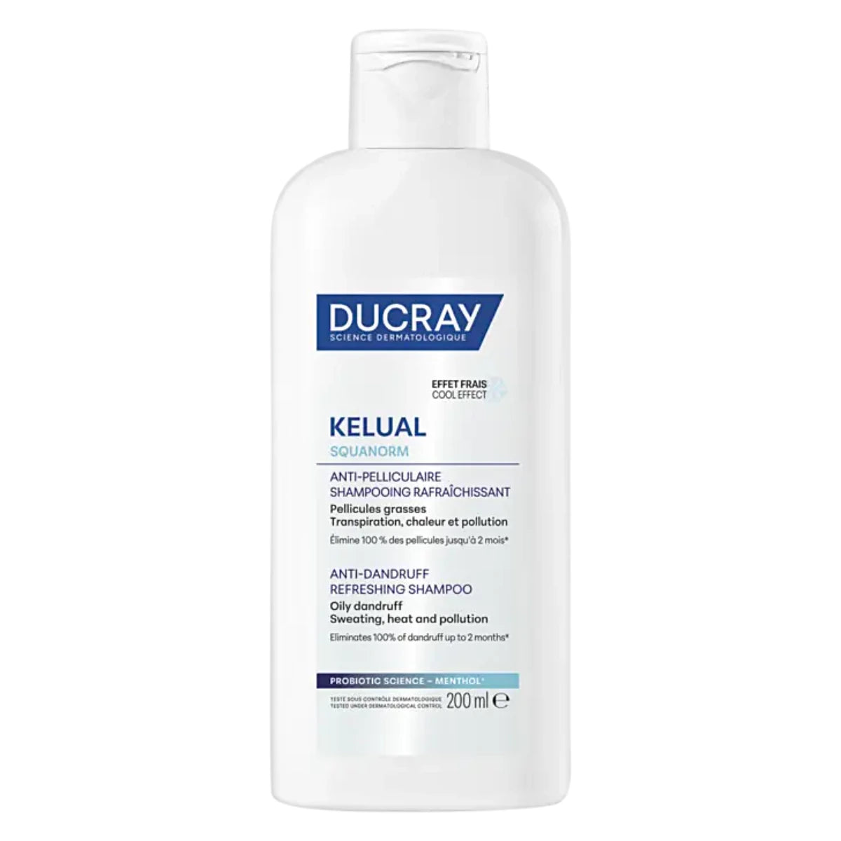 Ducray Kelual Squanorm Refreshing Shampoo 200 ml – raikastava hilseshampoo rasvoittuvalle hiuspohjalle