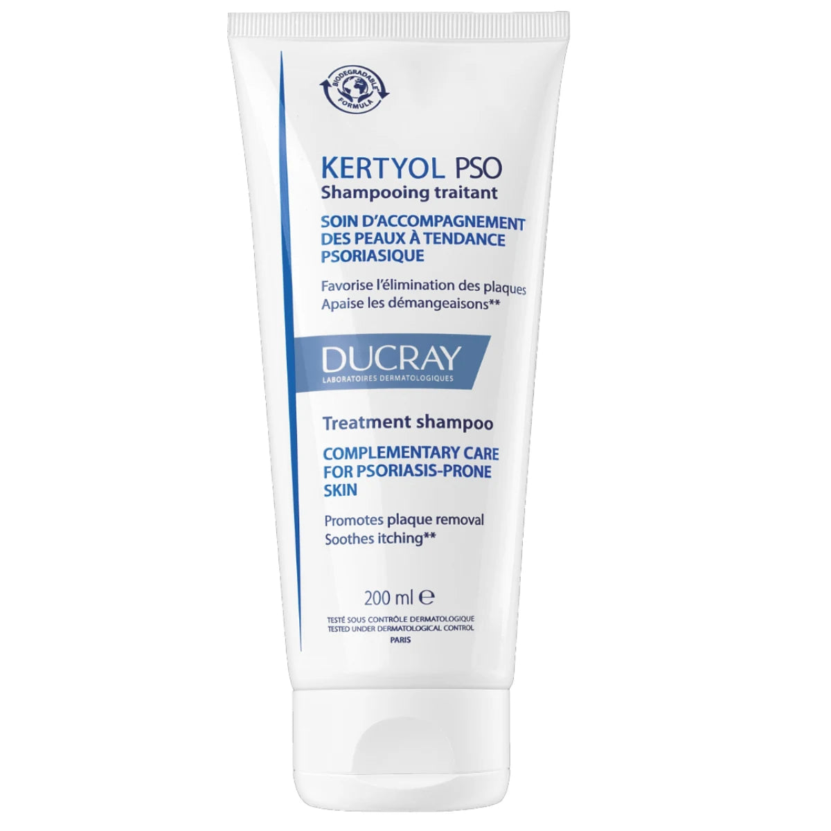 DUCRAY Kertyol PSO Shampoo 200 ml tukihoito psoriaasille alttiille päänahalle