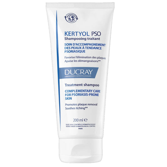 DUCRAY Kertyol PSO Shampoo 200 ml tukihoito psoriaasille alttiille päänahalle
