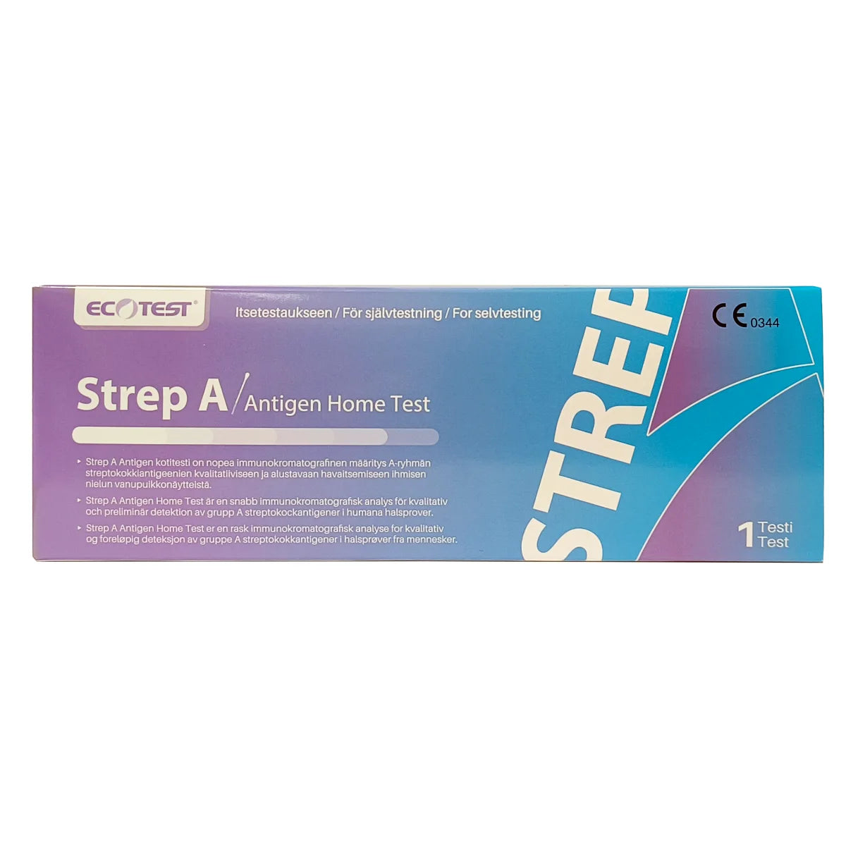 Ecotest Strep A kotitesti 1 kpl – A-ryhmän streptokokin nopeaan testaamiseen kotona