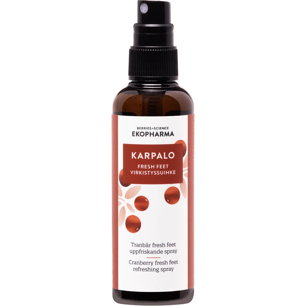 Ekopharma Karpalo Fresh Feet Virkistyssuihke 100 ml viilentää ja raikastaa