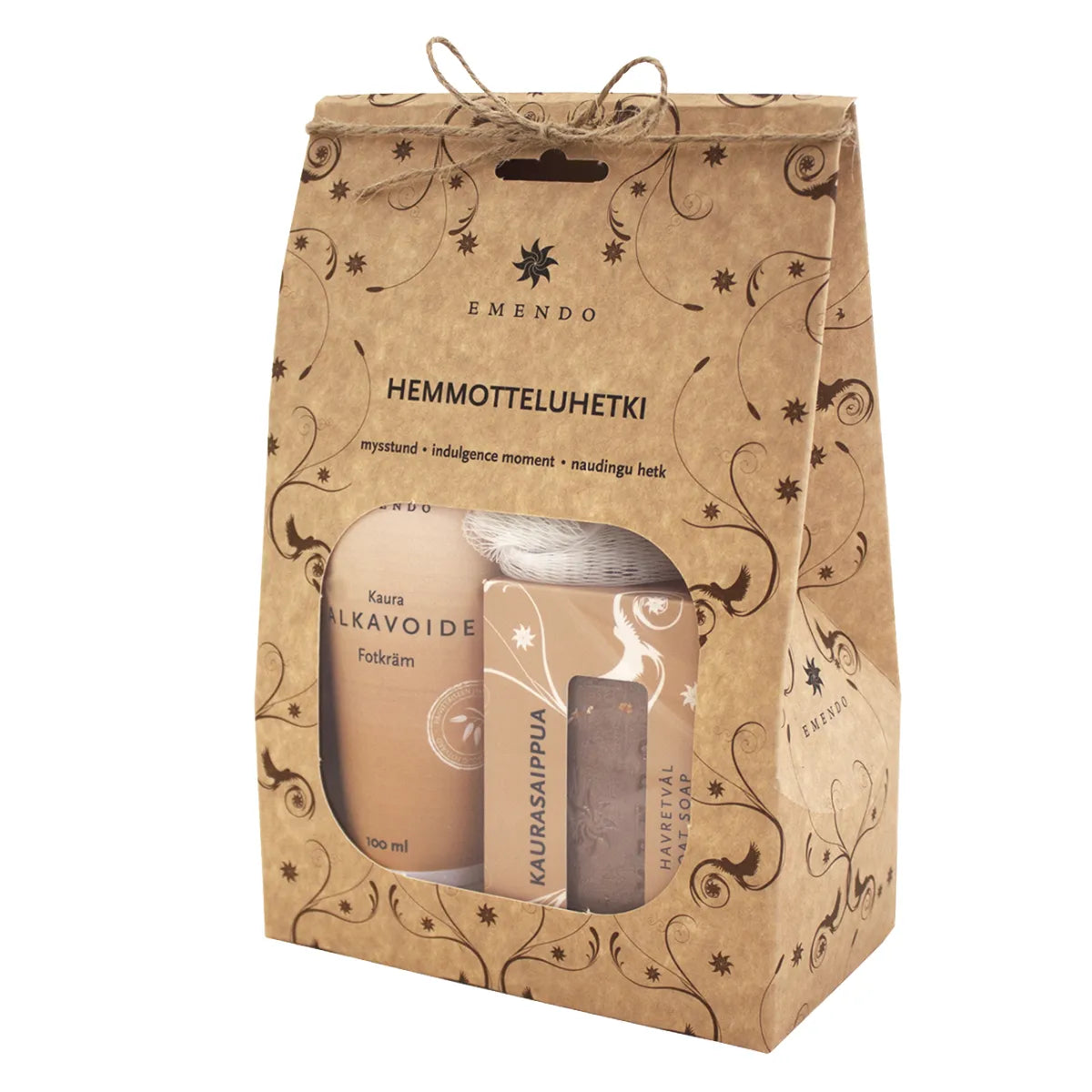 Emendo Hemmotteluhetki Natural Lahjapakkaus 1 kpl – Hemmottelupakkaus jalkojen ja vartalo iholle