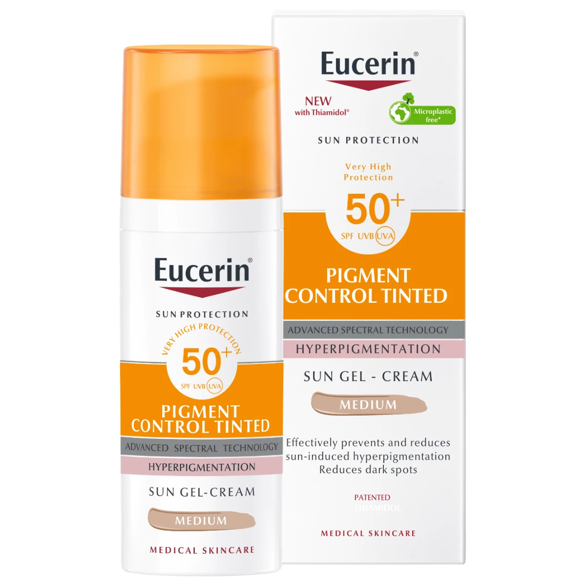 EUCERIN Sun Pigment Control Tinted SPF50+ sävyttävä aurinkosuojavoide 50 ml estää auringon aiheuttaman hyperpigmentaation