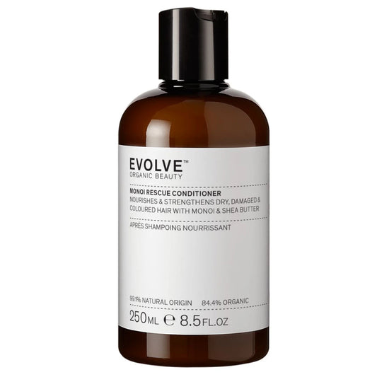 Evolve Organic Beauty Monoi Rescue Conditioner 250 ml – Syväkosteuttava hoitoaine kuiville ja värjätyille hiuksille