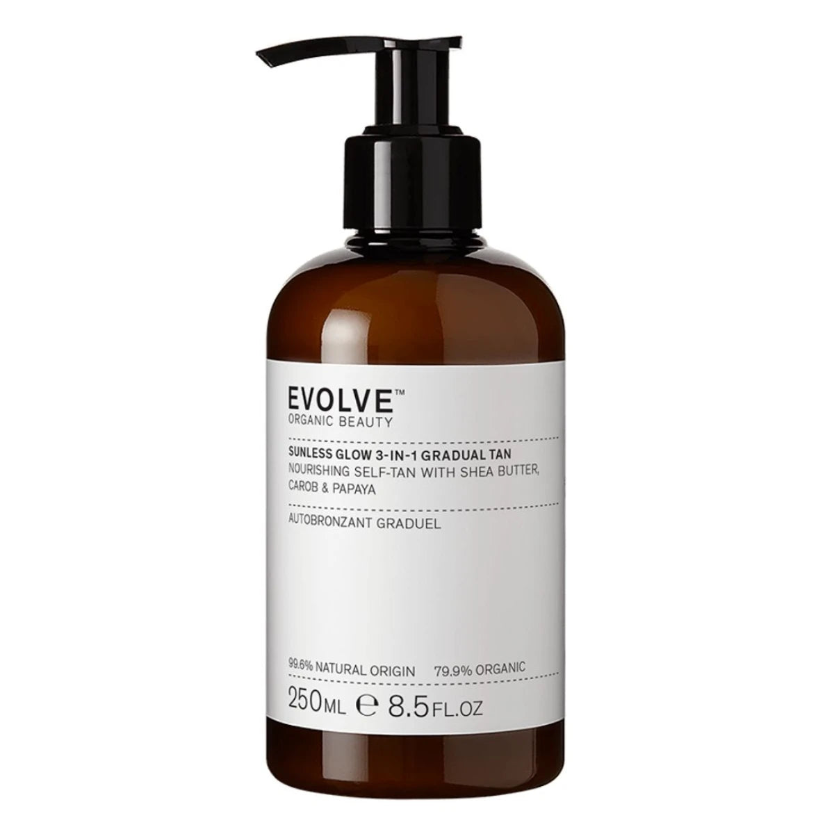 Evolve Sunless Glow 3-in-1 Gradual Tan itseruskettava vartalovoide 250 ml