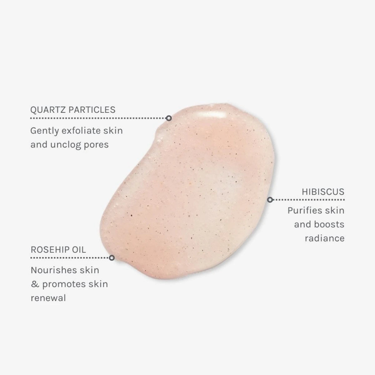 Evolve Organic Beauty Rose Quartz Facial Polish –  hennon vaaleanpunainen koostumus