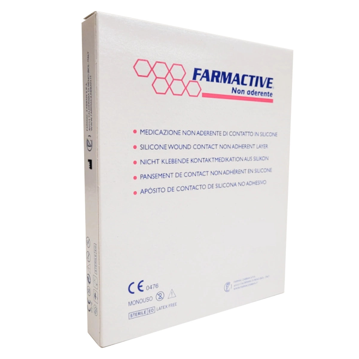 FARMACTIVE Silikoniverkko 10 cm x 18 cm 10 kpl estää haavan tarttumisen imevään sidokseen