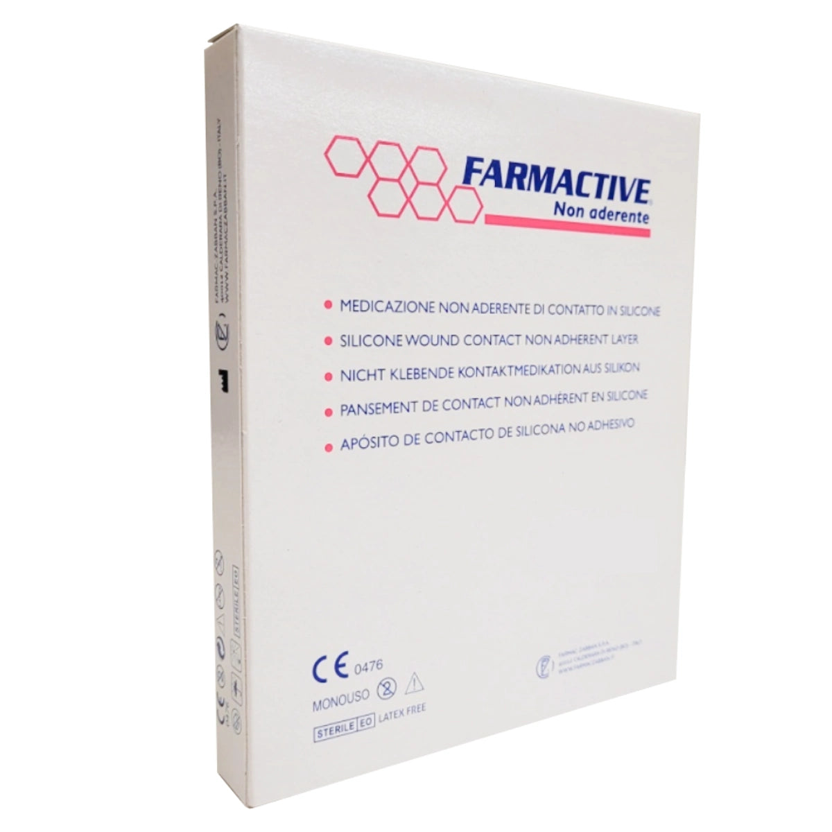 FARMACTIVE Silikoniverkko 20 cm x 30 cm 5 kpl estää haavan tarttumisen imevään sidokseen