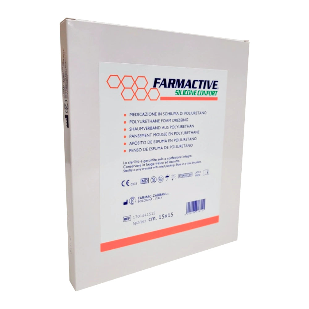 FARMACTIVE Silikonivaahtosidos 15 cm x 15 cm 5 kpl