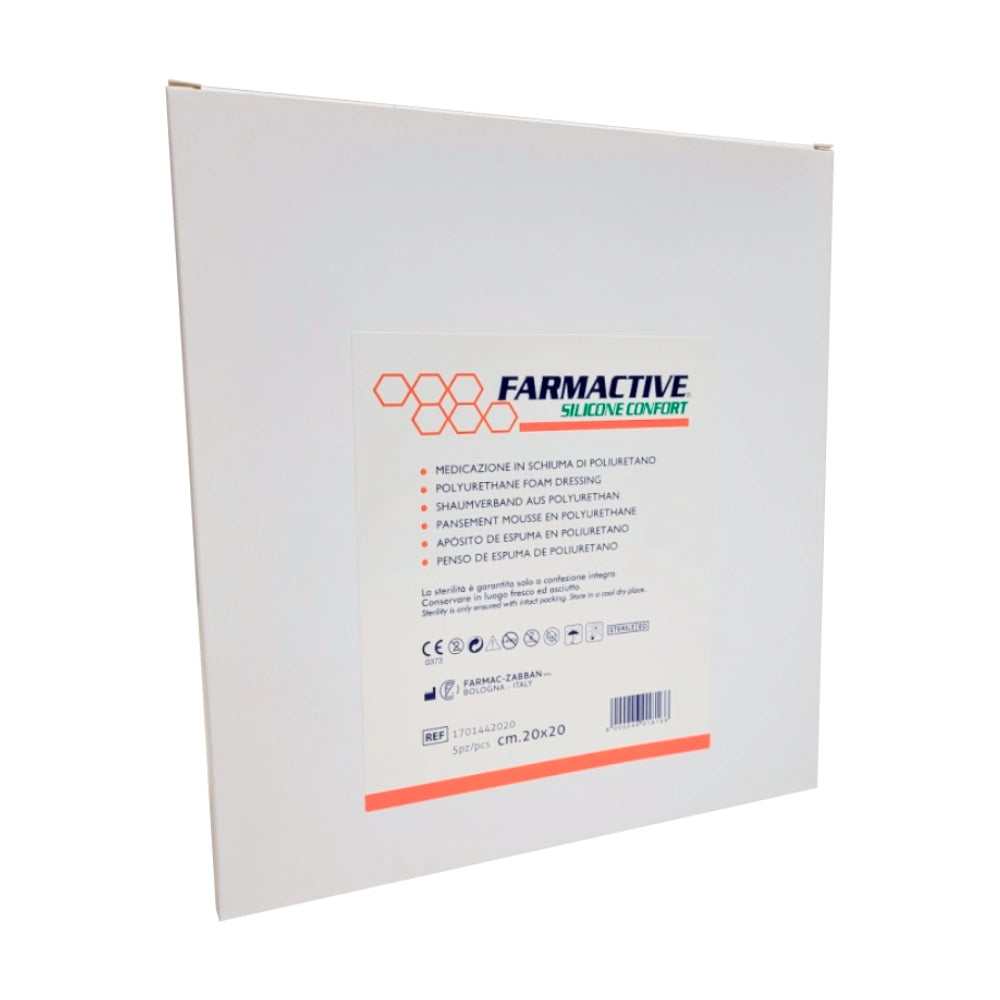 FARMACTIVE Silikonivaahtosidos 20 cm x 20 cm 5 kpl