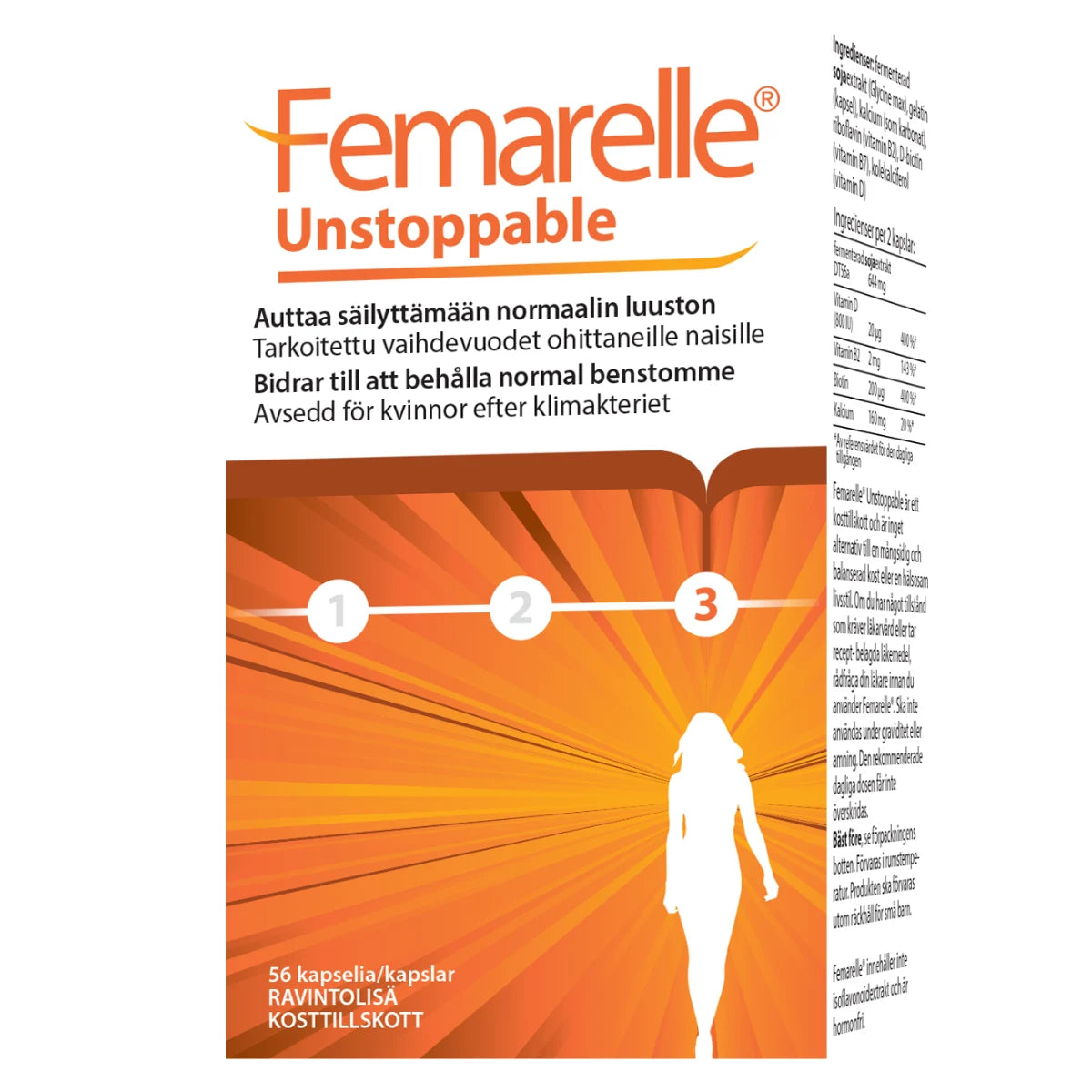 Femarelle Unstoppable kapseli – Ravintolisä luustolle ja limakalvoille postmenopausaalisille naisille