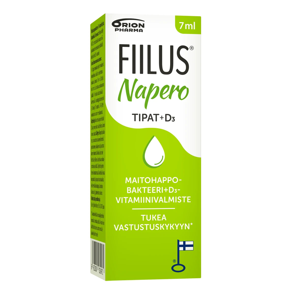 FIILUS Napero + D3 maitohappobakteeritippa 7 ml tukea vastustuskykyyn