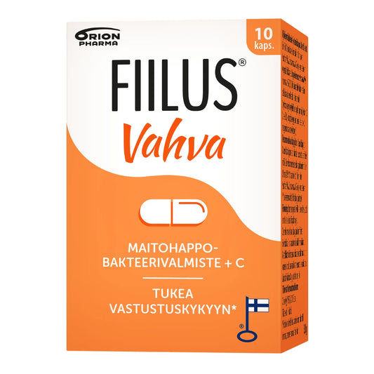 Fiilus Vahva +C 10 kaps – maitohappobakteereja ja C-vitamiinia sisältävä valmiste
