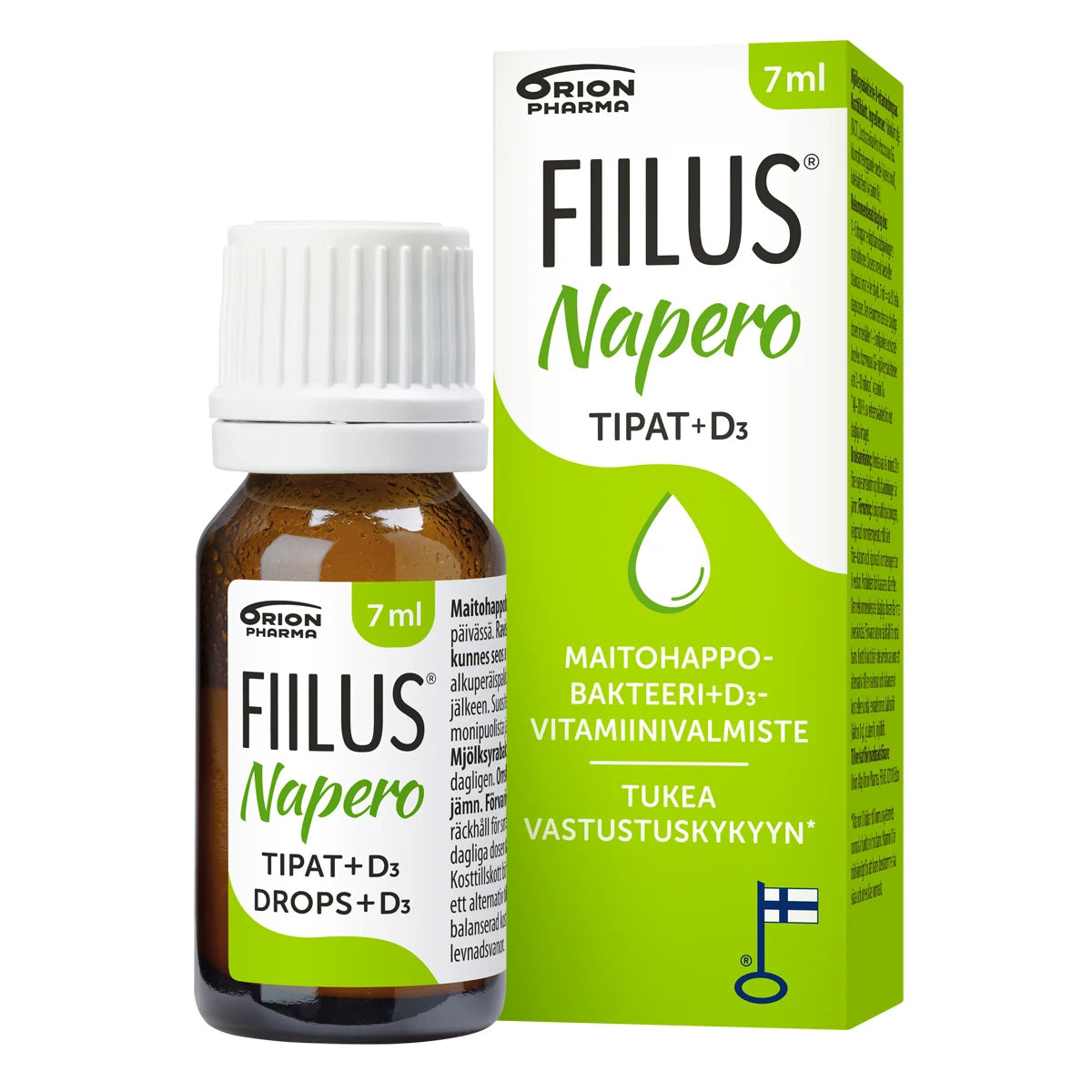 FIILUS Napero + D3 maitohappobakteeritippa 7 ml