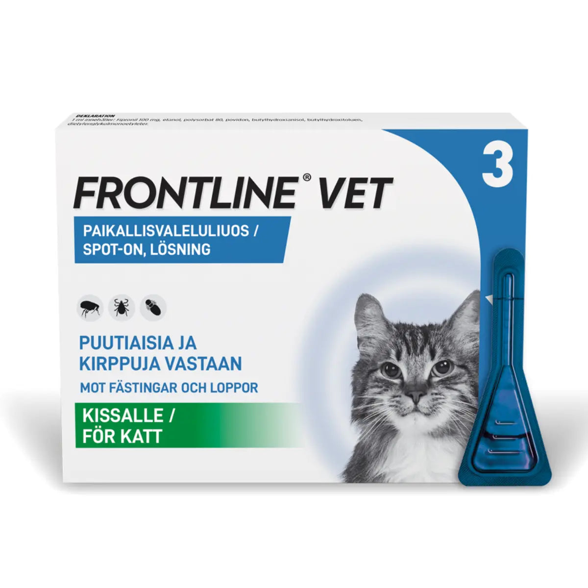 FRONTLINE VET paikallisvaleluliuos kissalle 100 mg/ml 3 x 0,5 ml