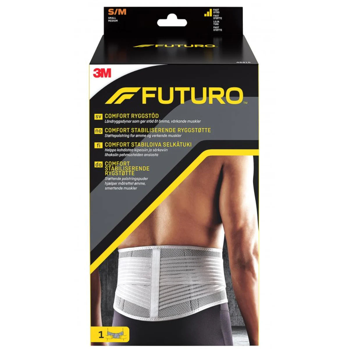 FUTURO Comfort stabiloiva selkätuki S/M sopii erityisesti käytettäväksi kävellessä
