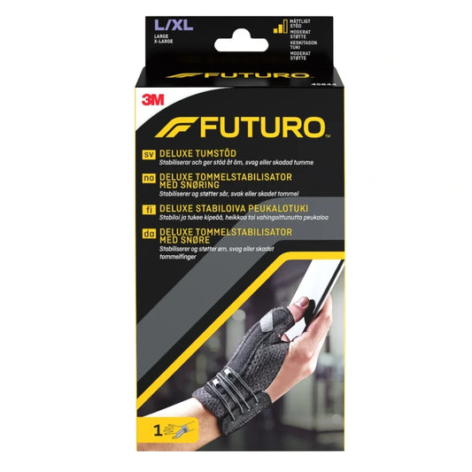 FUTURO Deluxe Stabiloiva peukalotuki musta L/XL tukee vahingoittunutta peukaloa