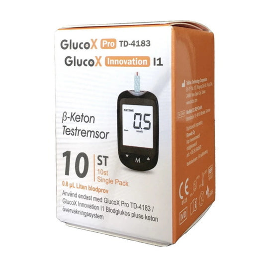 GLUCOX Pro Ketoainetestiliuskat 10 kpl