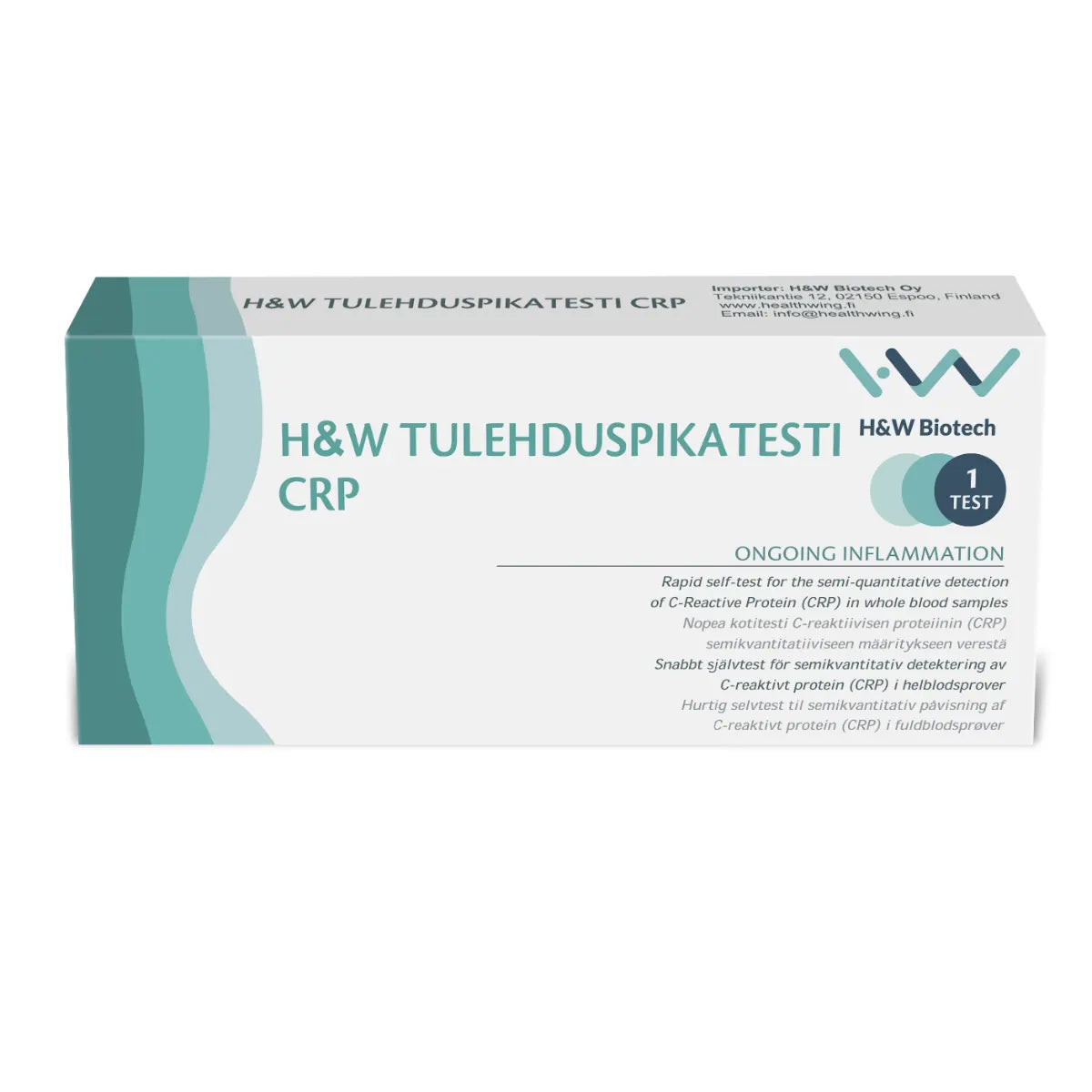 H&W Tulehduspikatesti CRP 1 kpl tulehdusarvojen kotimittaukseen