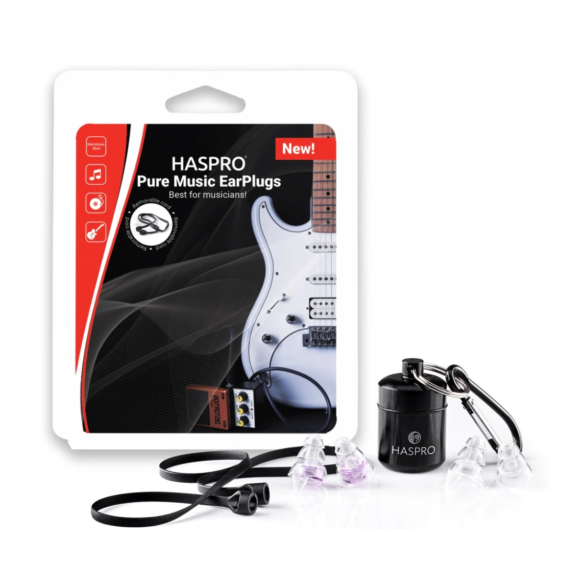 HASPRO Pure Music silikonikorvatulpat 1 pari sisältää kaksi paria sovittimia