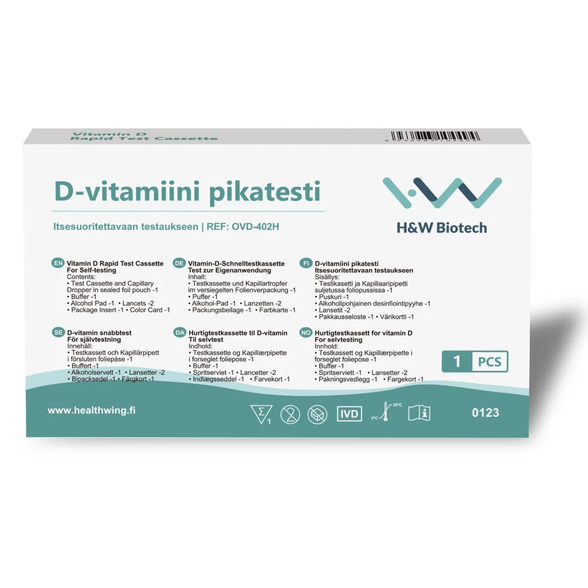 H&W D-vitamiini kotitesti 1 kpl