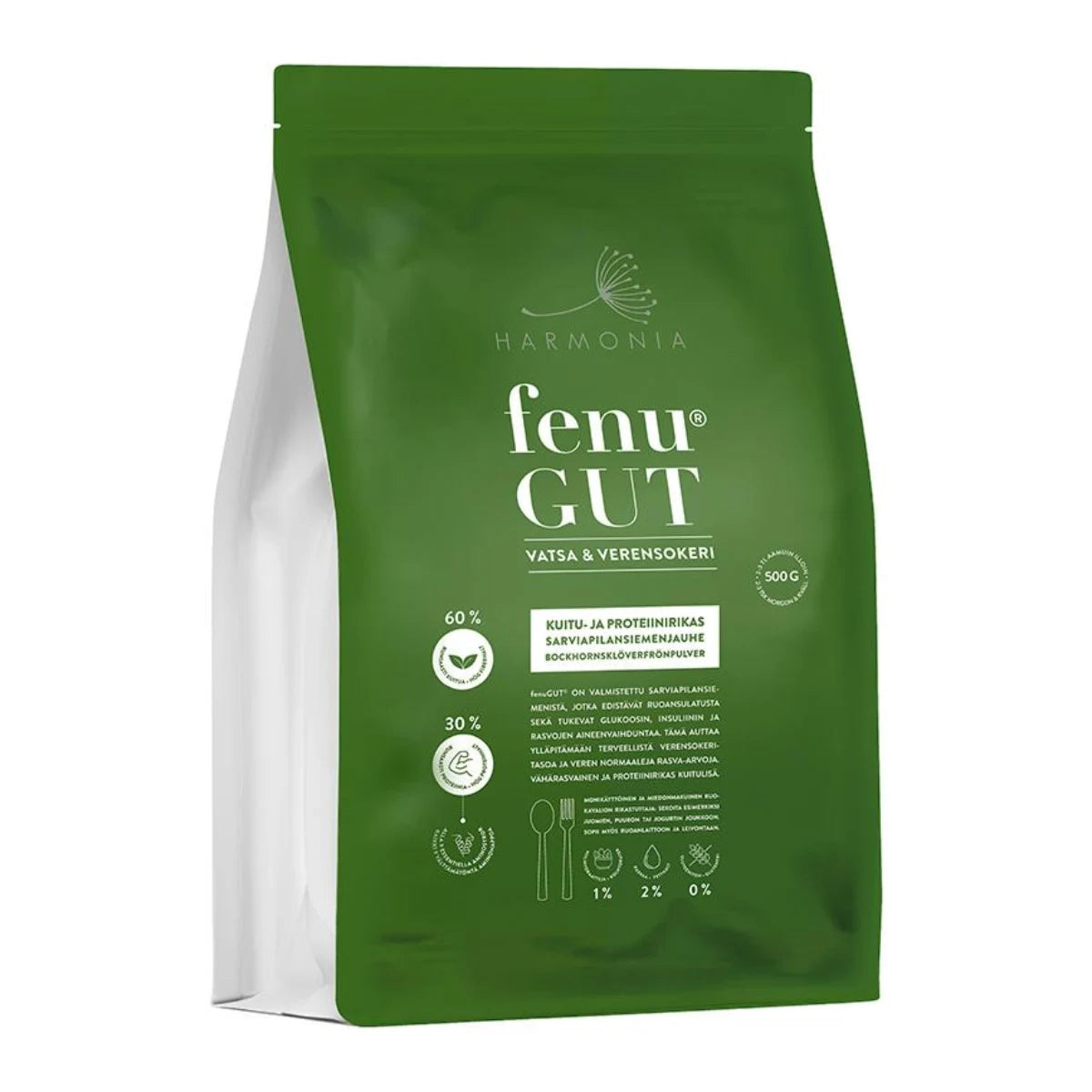 Harmonia fenuGUT 500 g – Kuitu- ja proteiinipitoinen sarviapilajauhe