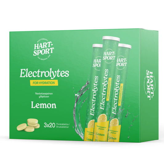 HART-SPORT Elektrolyyttiporeet Sitruuna 3x20 kpl nestetasapainon ylläpitoon