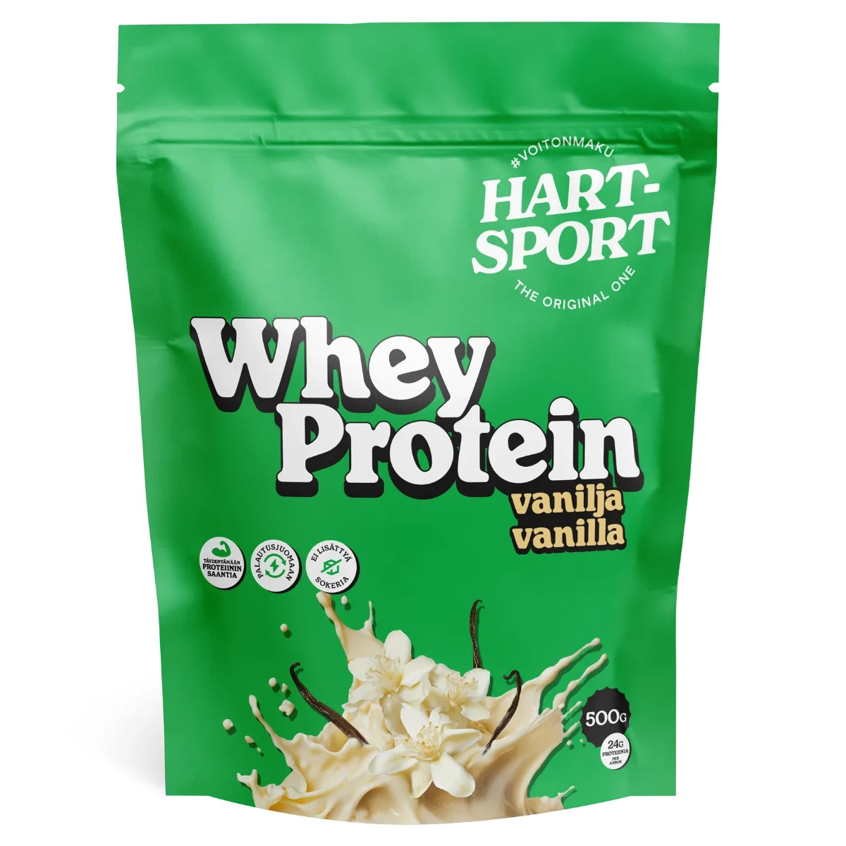Hart-Sport Whey Protein Vanilla 500 g  vaniljanmakuinen heraproteiini