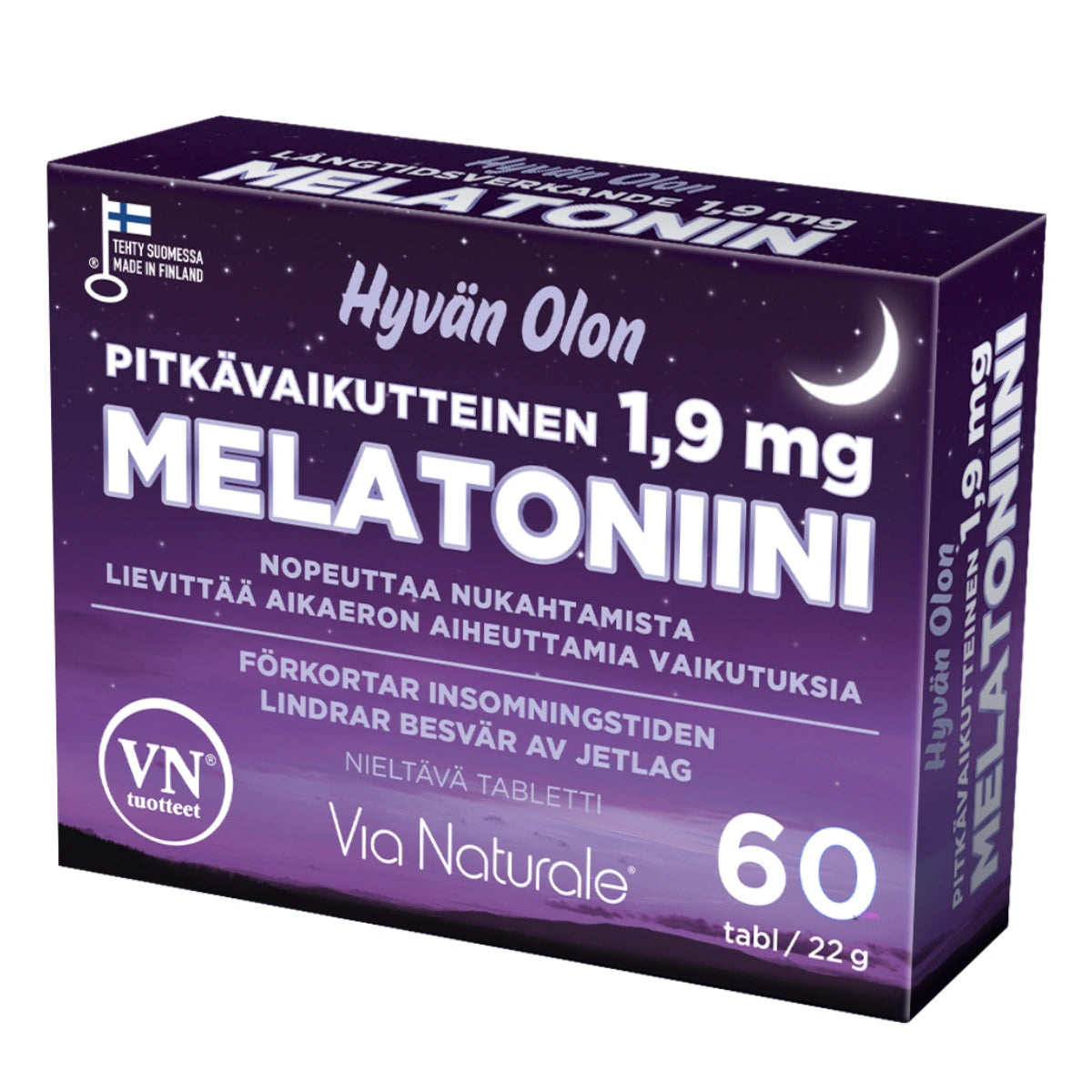 Hyvän Olon Melatoniini 1,9 mg pitkävaikutteinen 60 tabl