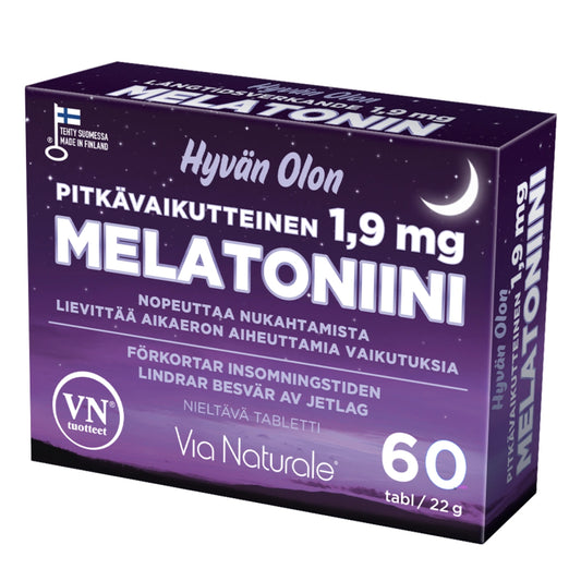 Hyvän Olon Melatoniini 1,9 mg pitkävaikutteinen 60 tabl