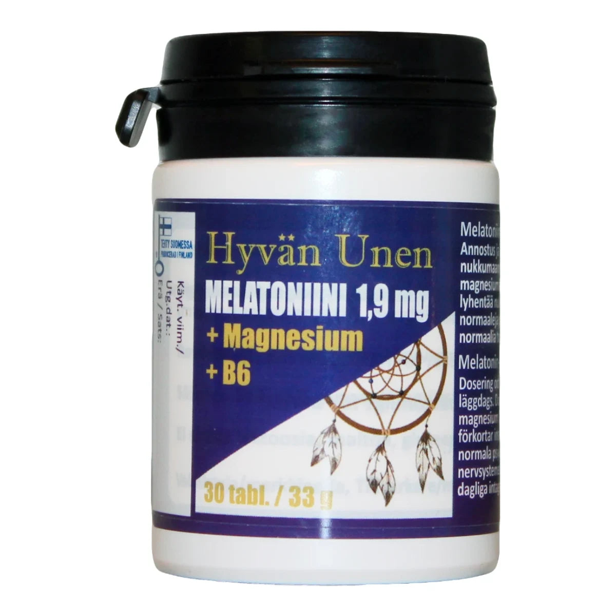 HYVÄN Unen Melatoniini +Magnesium +B6 tabletti 30 kpl