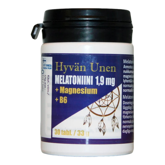 HYVÄN Unen Melatoniini +Magnesium +B6 tabletti 30 kpl