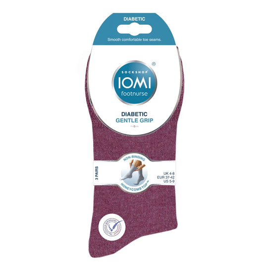 IOMI Footnurse Diabetes-sukka 37-42 Pastelliväreissä