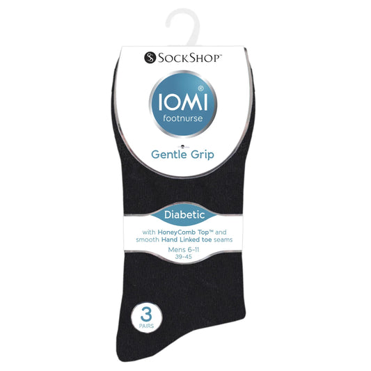 IOMI Footnurse Diabetessukka 39-45 musta 3 paria