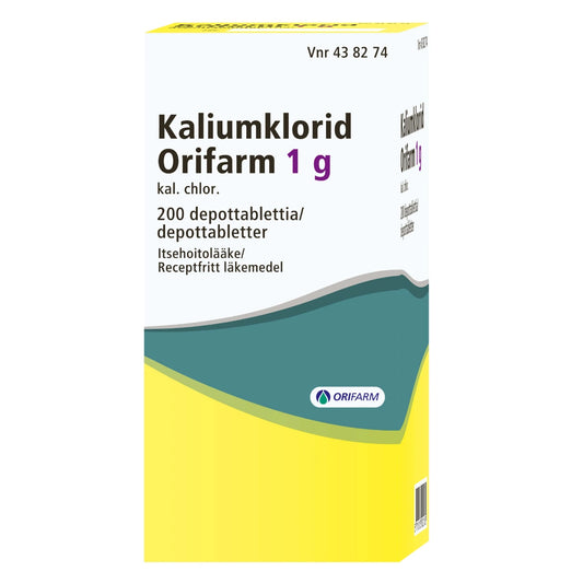 KALIUMKLORID Orifarm 1 g 200 depottabl