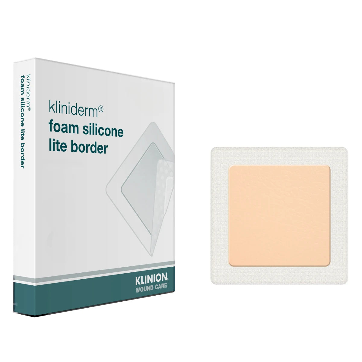 Kliniderm Foam Silicone Lite Border kiinnittyvä sidos 15 x 15 cm 5 kpl
