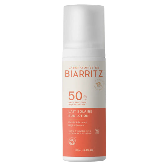 Laboratoires de Biarritz Sun Lotion aurinkosuojaemulsiovoide SPF50 100 ml – hajusteeton, 100% fysikaalinen aurinkovoide
