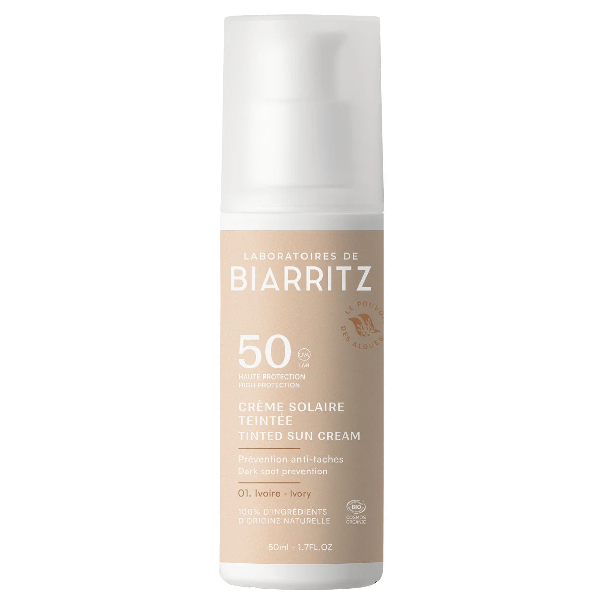 Laboratoires de Biarritz Tinted Sun Cream Ivory SPF50 – sävytetty aurinkosuoja herkälle iholle