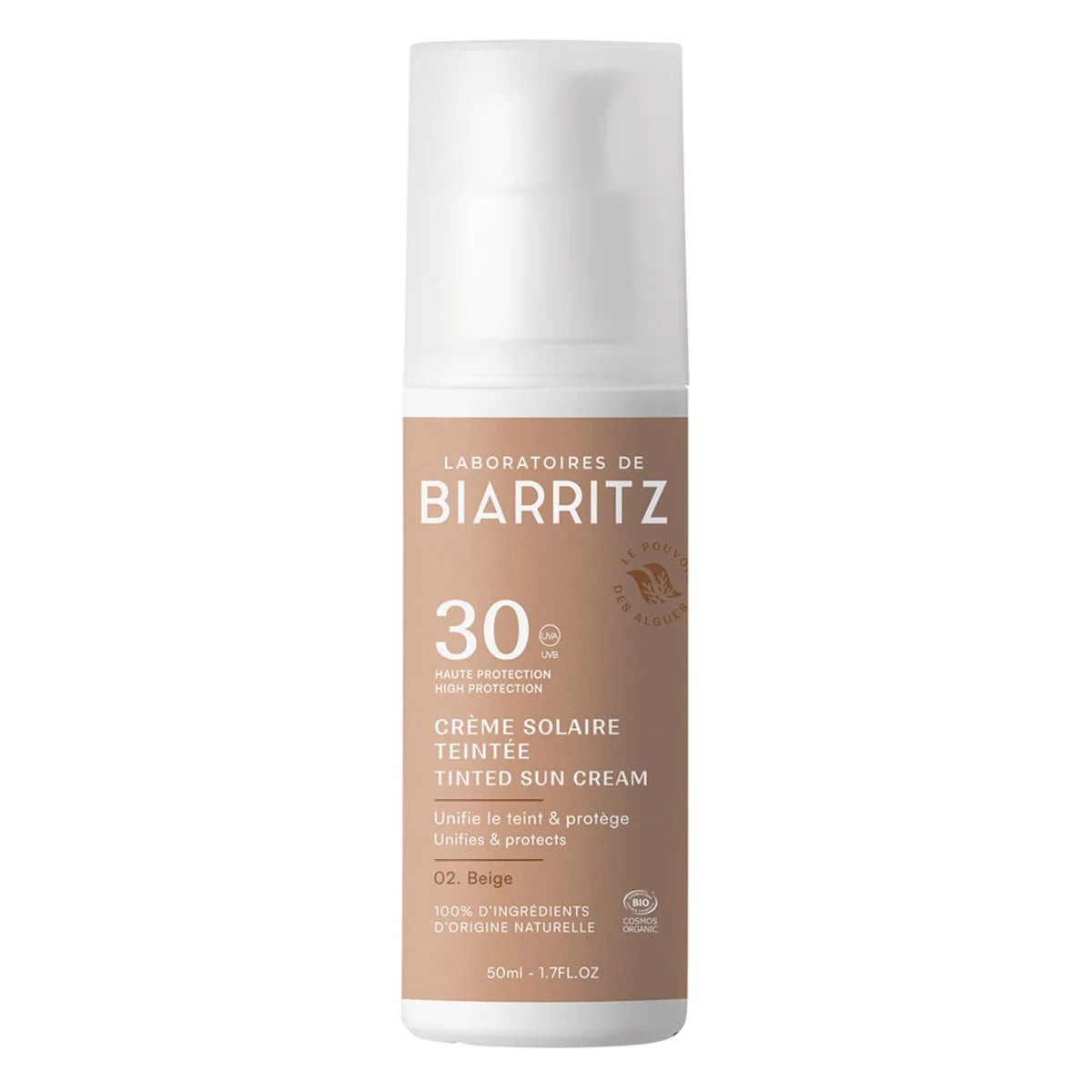 Laboratoires de Biarritz Tinted Sun Cream Sävytetty Aurinkovoide Kasvoille SPF30 Beige 50 ml